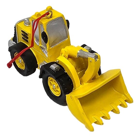 Yellow Front End Construction Loader Heavy Equipment Resin Ornament - Picture 1 of 4